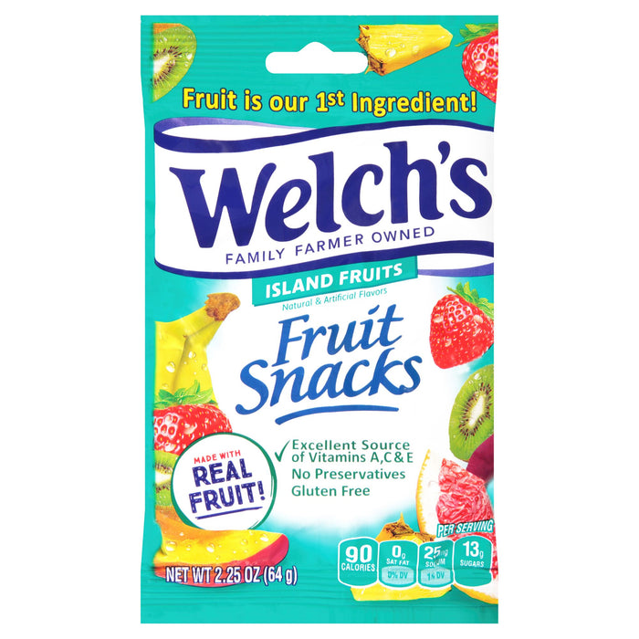 Welch's Fruit Snacks, Island Fruits, 2.25 oz