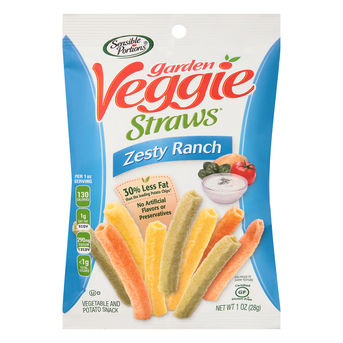 Sensible Portions® Garden Veggie Straws® Zesty Ranch Vegetable & Potato Snack 1 oz. Bag