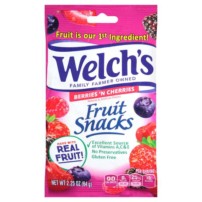Welch's Fruit Snacks, Berries N' Cherries, 2.25 oz