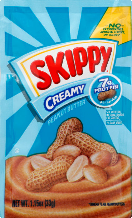 Skippy Creamy Peanut Butter Squeeze Packets, 1.15 oz