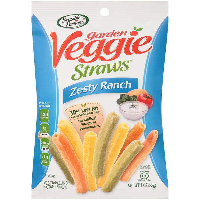 Sensible Portions® Garden Veggie Straws® Zesty Ranch Vegetable & Potato Snack 1 oz. Bag