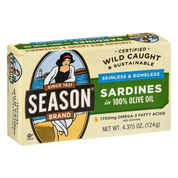 Season Skinless & Boneless Sardines In 100% Olive Oil, 4.375