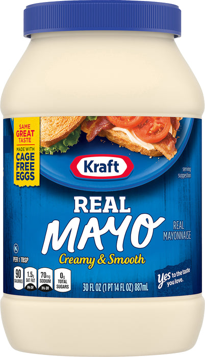 Kraft Real Mayo Creamy & Smooth Mayonnaise, 30 fl oz Jar