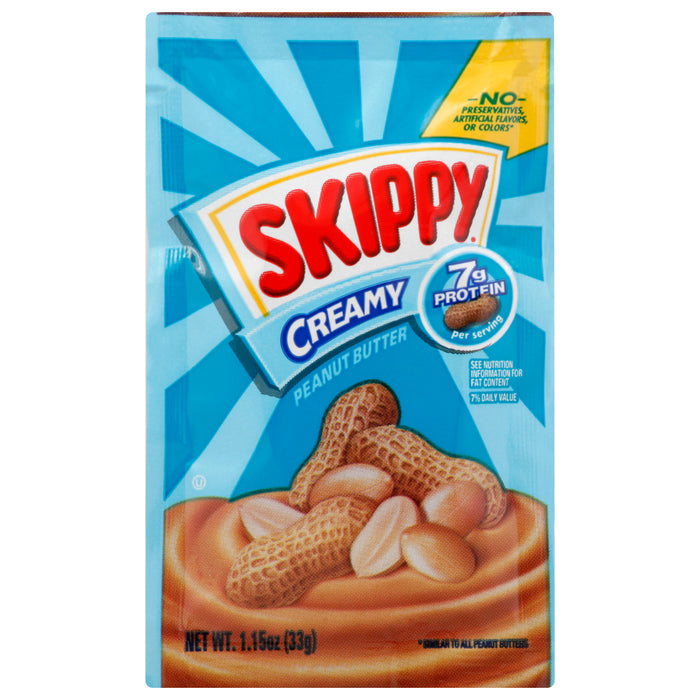 Skippy Creamy Peanut Butter Squeeze Packets, 1.15 oz