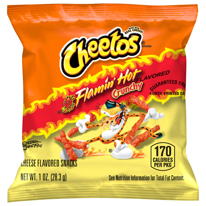 Cheetos Crunchy Cheese Flavored Snacks Flamin' Hot Flavor 1 Oz