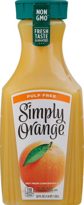 Simply Orange Pulp Free Orange Juice Drink 52 oz